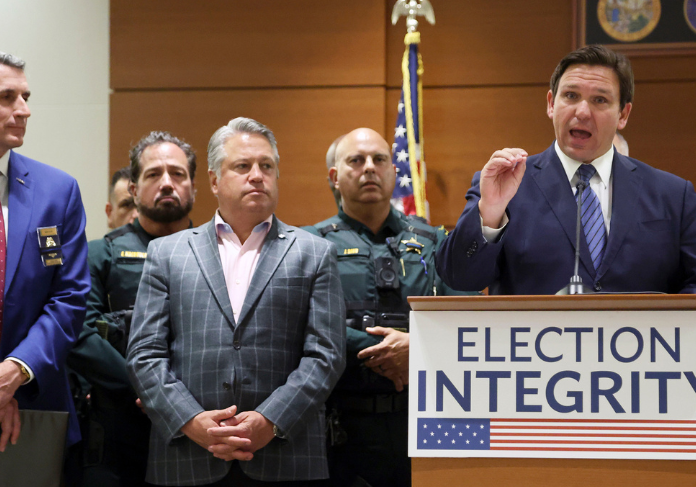 Voting Fraud Arrest Press Conference Governor DeSantis